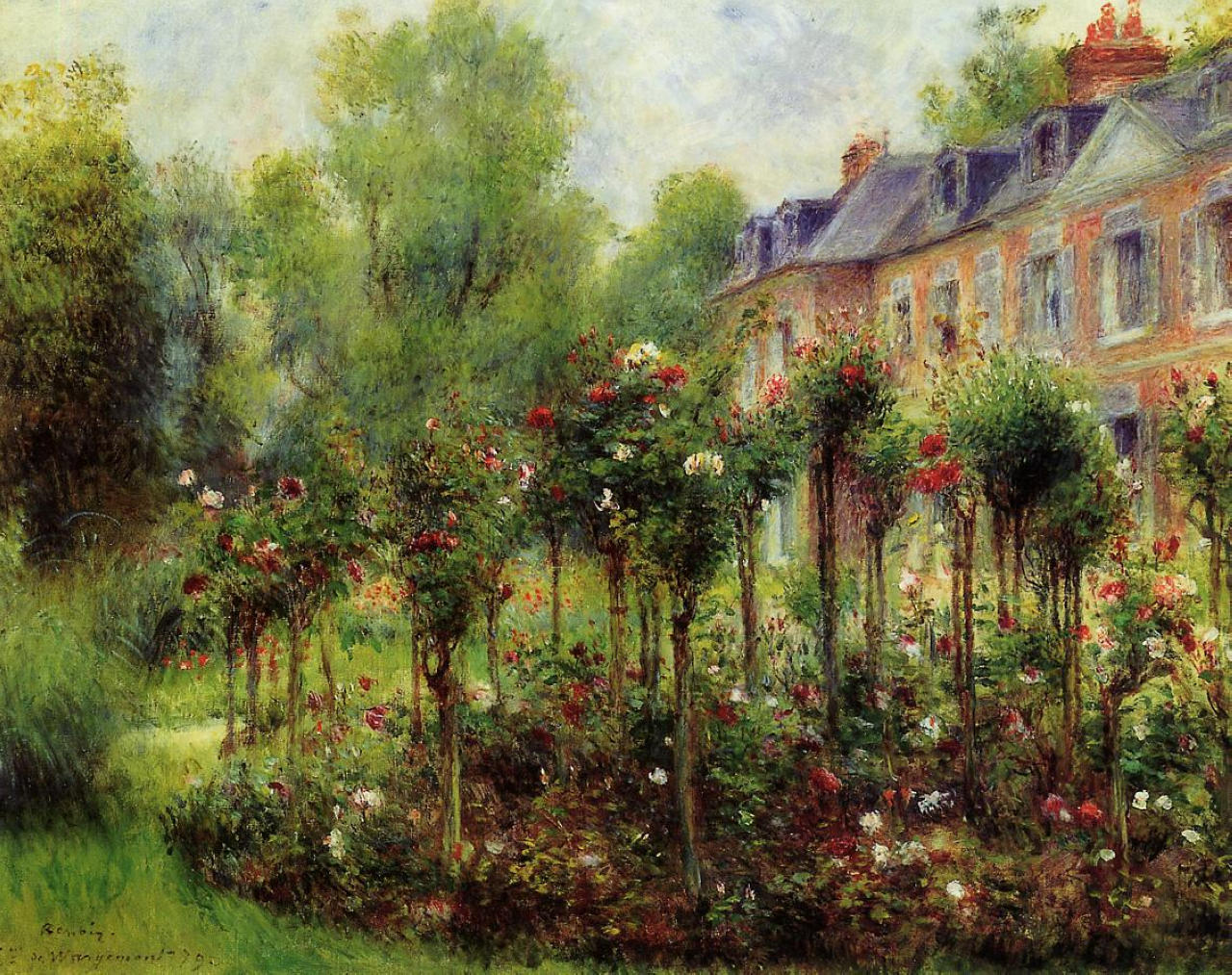 The rose garden at Wargemont 1879